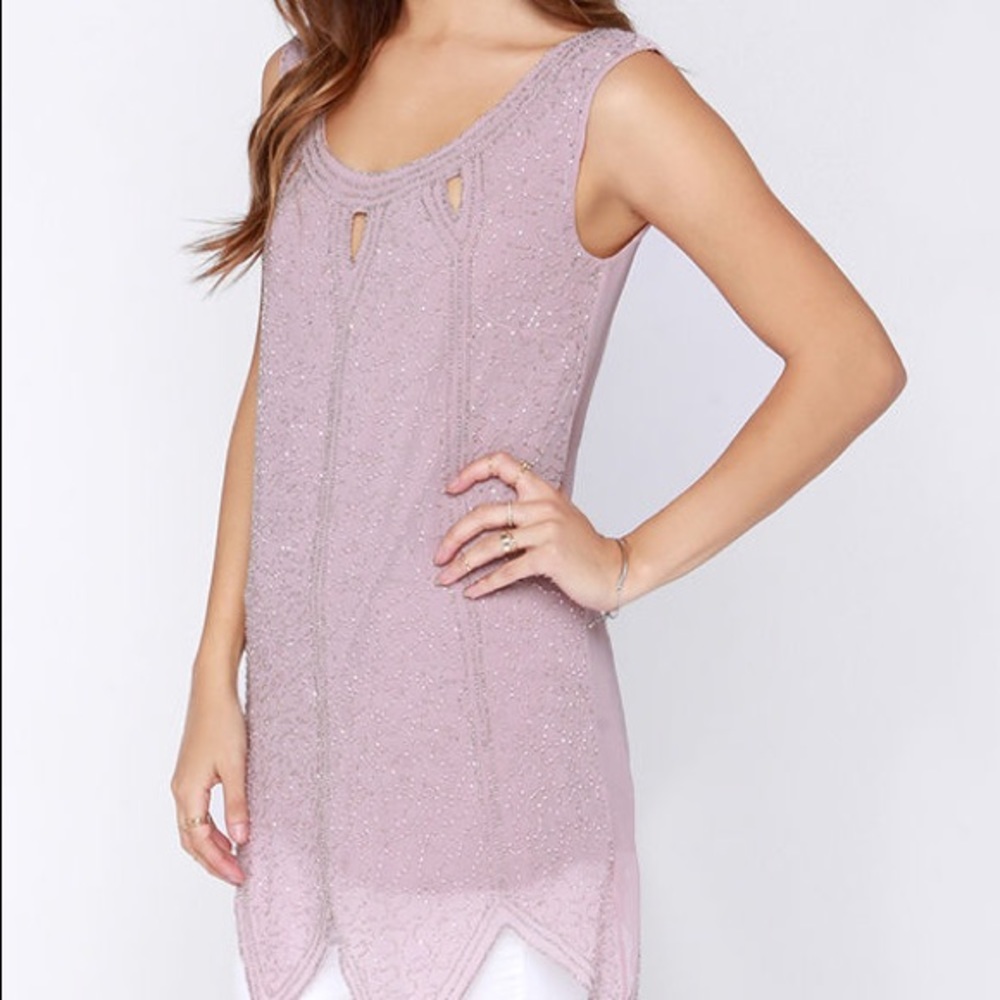 Lulus mauve beaded top
